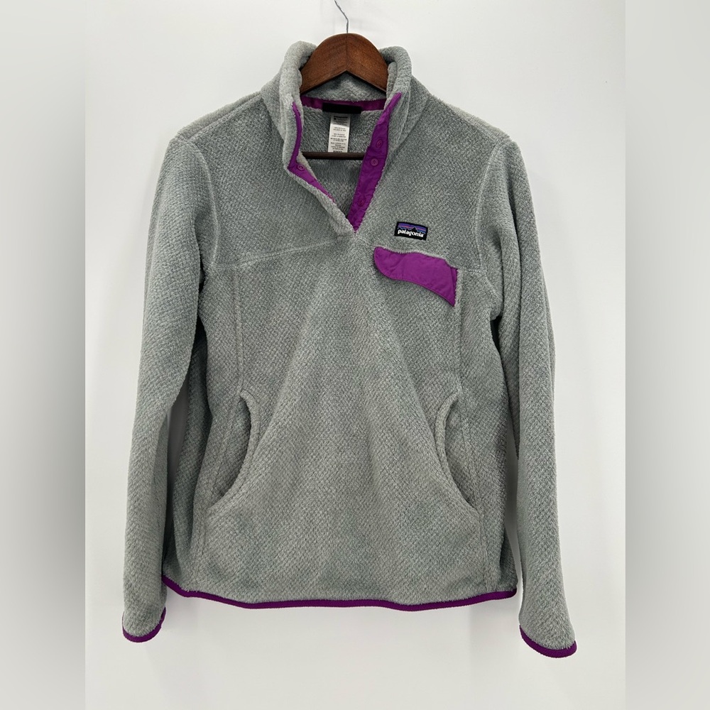 Patagonia Fleece, size Medium, Gray / Purple